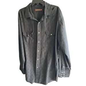 ROPER Black Pearl snap embossed horses horseshoes NWOT big & tall SZ XXL 2XL